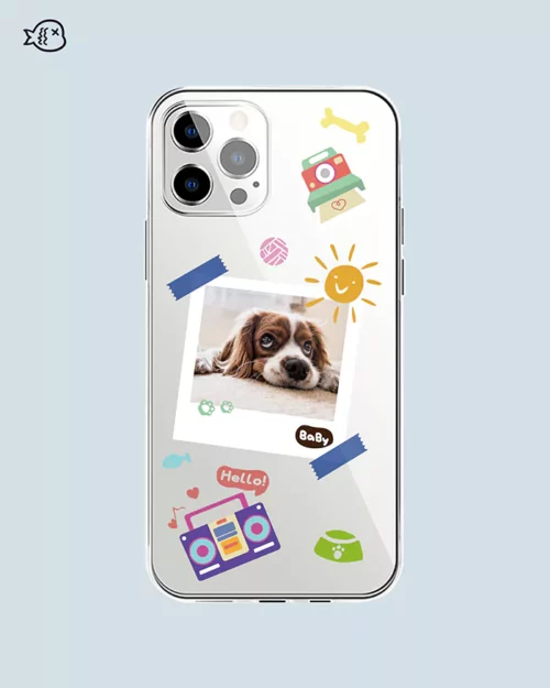 Personalized Pet Photo Phone Case, Cute Polaroid Photo Style, Dog Phone Case